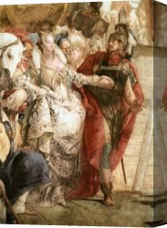 Cleopatra Testing Poisons on Condemned Prisoners Canvas Paintings - The Meeting of Anthony and Cleopatra [detail #1] by Giovanni Battista Tiepolo